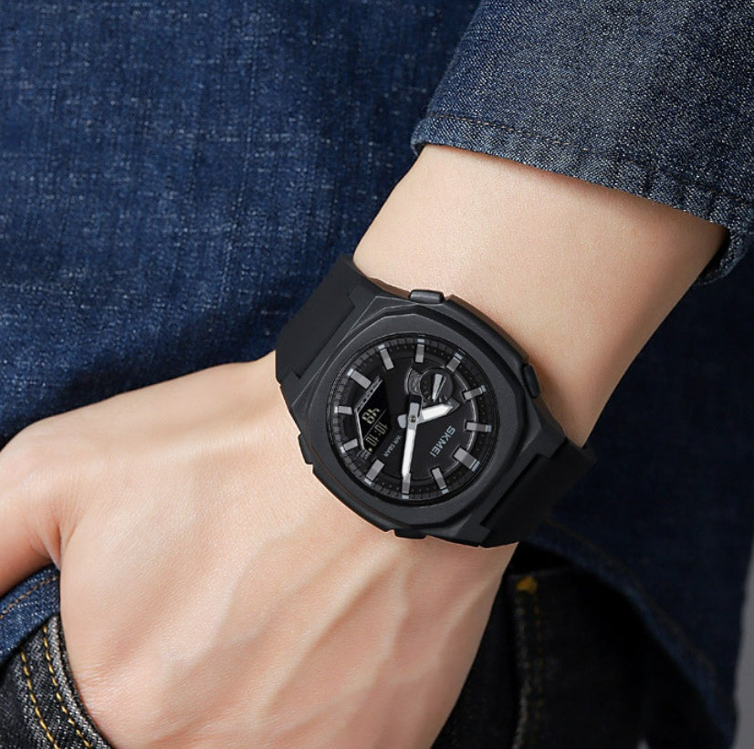 Electronic Watch Middle School Student Commuter Dual-display Watch Luminous Waterproof