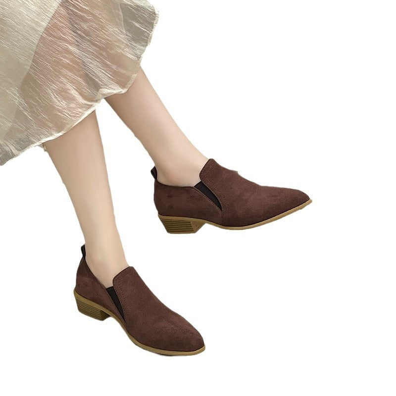 Large Size Low Heel Pointed-toe Boots