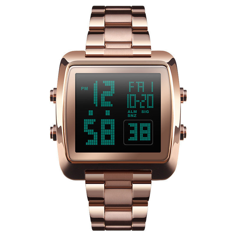 9 Fashion Men's Electronic Sport Watch Waterproof Stainless Steel Belt