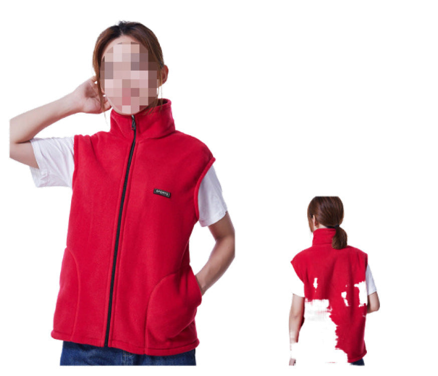 Polar Fleece Vest, Double-sided Fleece Top, Warm Vest