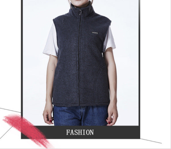 Polar Fleece Vest, Double-sided Fleece Top, Warm Vest