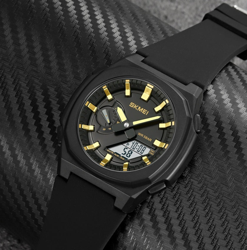 Electronic Watch Middle School Student Commuter Dual-display Watch Luminous Waterproof