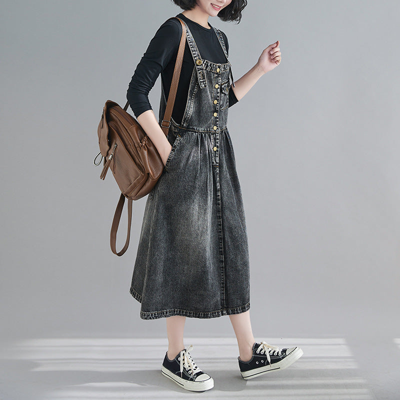 Denim Suspender Skirt Dress Denim Skirt