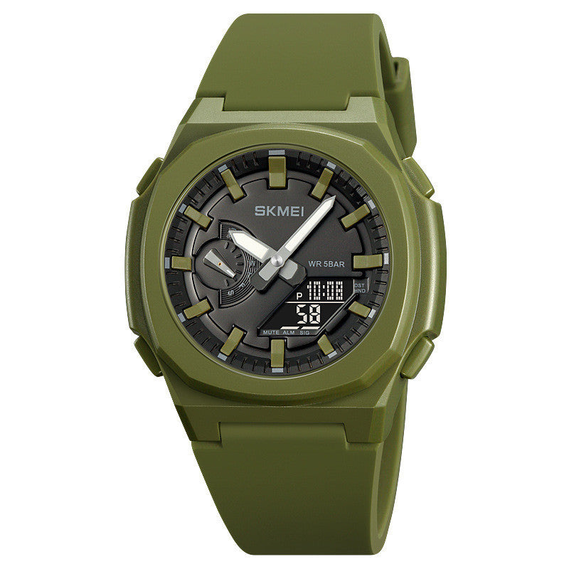 Electronic Watch Middle School Student Commuter Dual-display Watch Luminous Waterproof