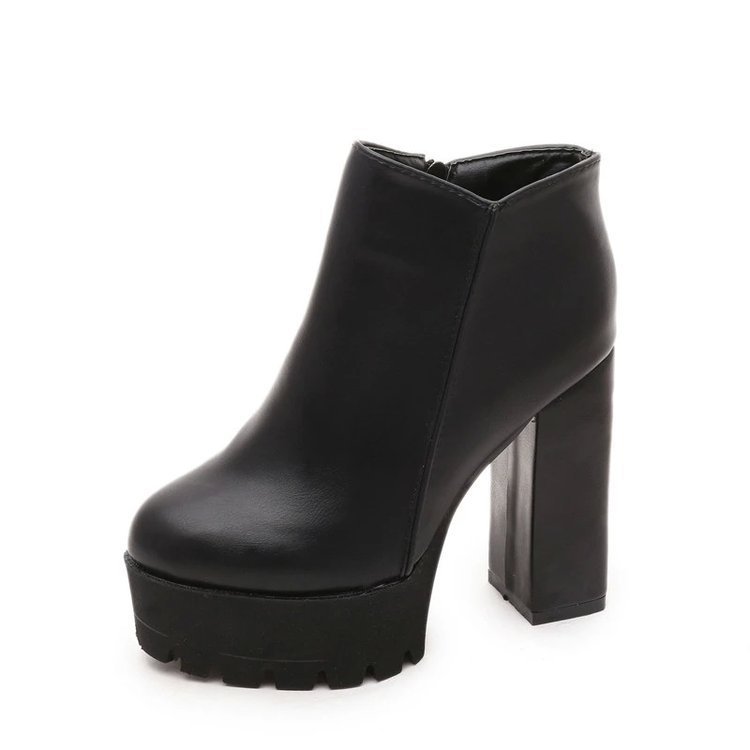 Thick Heel Fleece-lined Warm Short Boots