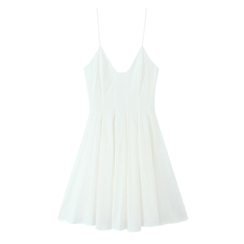 European And American Style Fashion Solid Color Poplin Short Dress