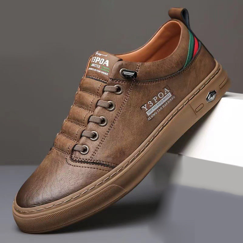 Breathable Soft Bottom White Shoes Casual All-matching Lace-up Men's Sneakers