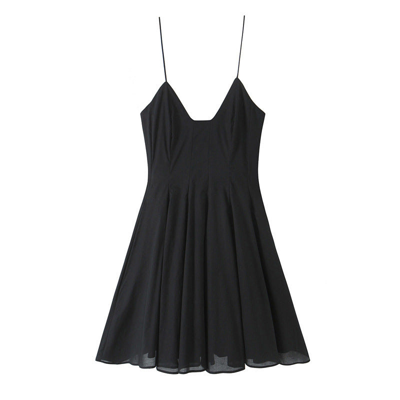 European And American Style Fashion Solid Color Poplin Short Dress
