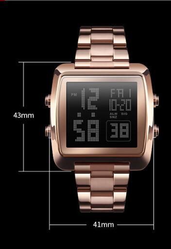 9 Fashion Men's Electronic Sport Watch Waterproof Stainless Steel Belt