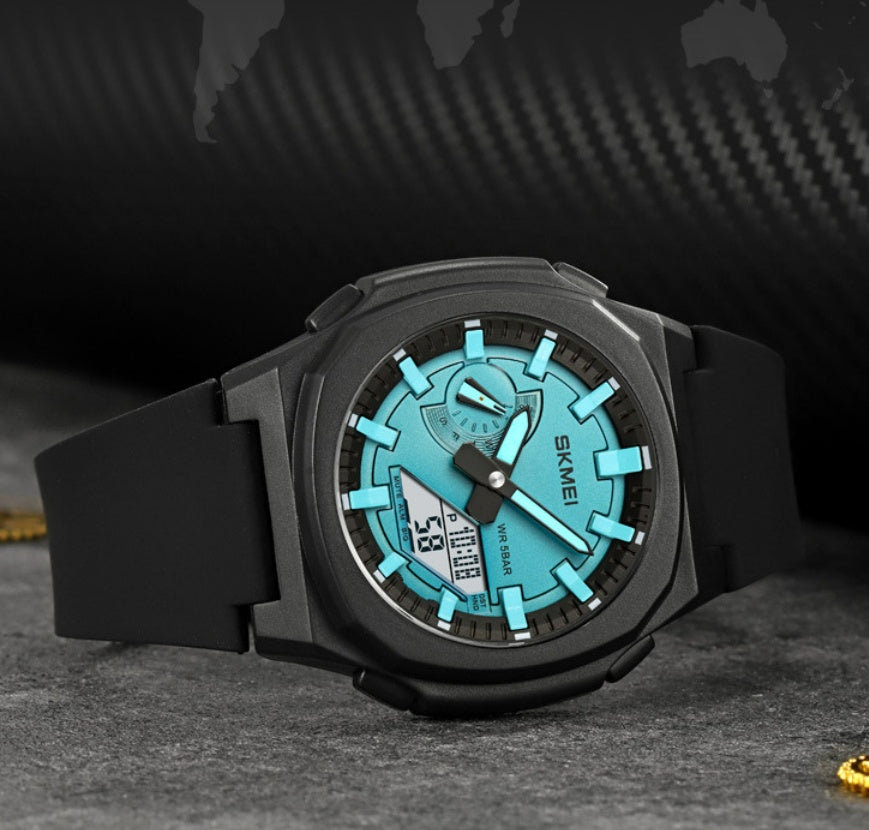Electronic Watch Middle School Student Commuter Dual-display Watch Luminous Waterproof