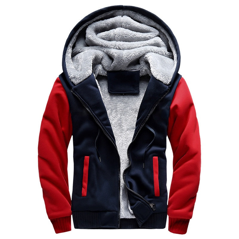 European Size Large Car Series Winter Clothing Coat Sports And Leisure Men's Sweatshirt Baseball Uniform Men's Fleece Lined Padded Warm Keeping