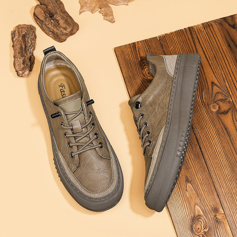 British Round Toe Men's Leather Shoes Men