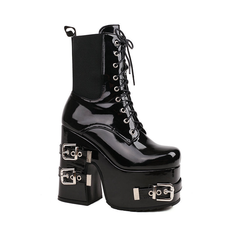 British Style Platform Motorcycle Boots