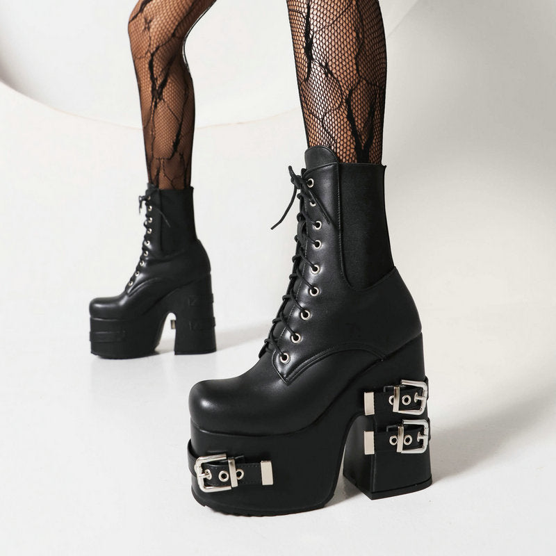 British Style Platform Motorcycle Boots