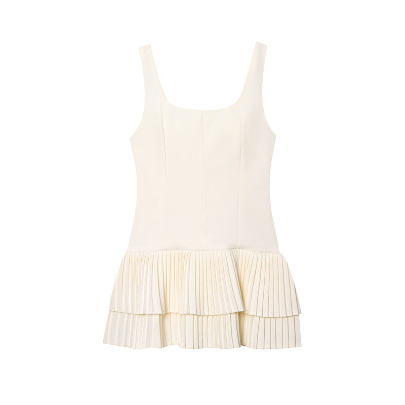 Multi-Color Wide Pleated Jumpsuit Dress