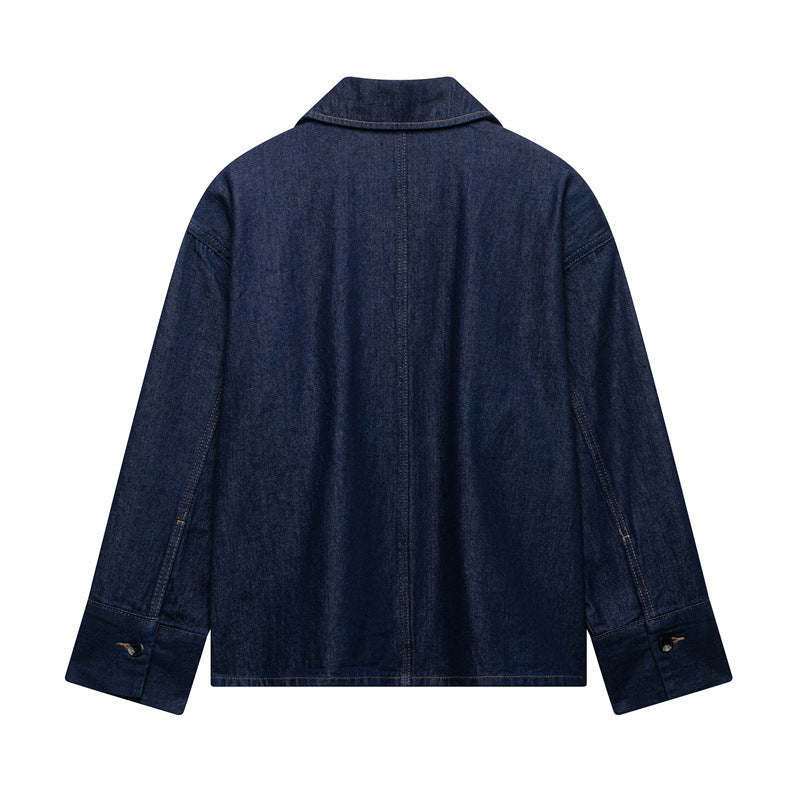 Autumn Leisure Loose Pullover Retro Denim Shirt