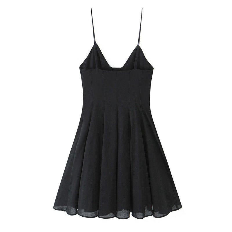 European And American Style Fashion Solid Color Poplin Short Dress