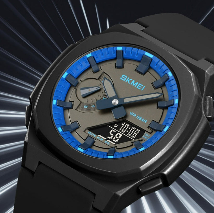 Electronic Watch Middle School Student Commuter Dual-display Watch Luminous Waterproof