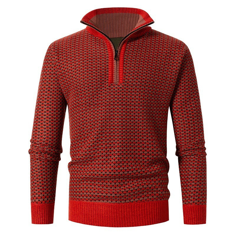 Fleece Stand Collar Loose Warm Knit Sweater