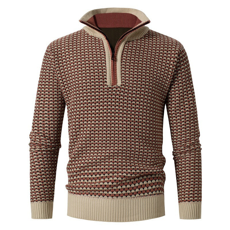 Fleece Stand Collar Loose Warm Knit Sweater