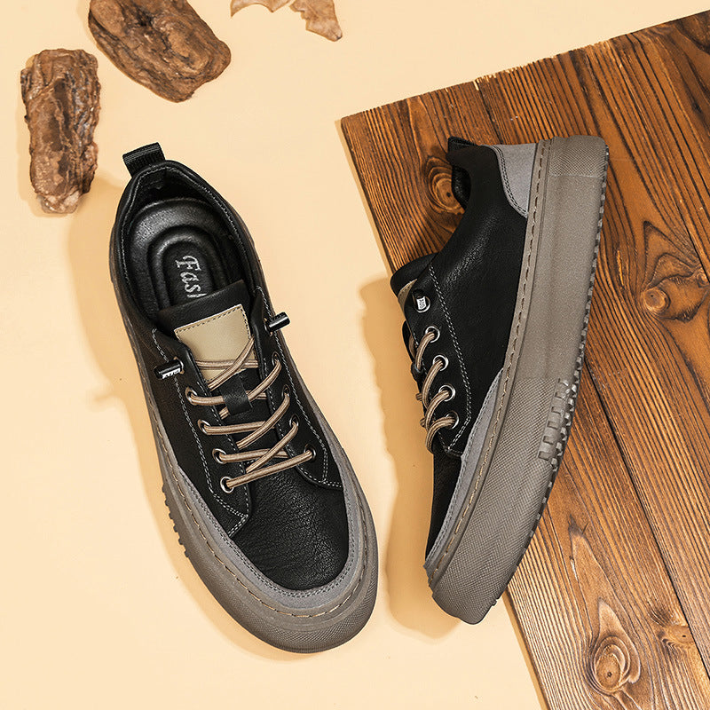 British Round Toe Men's Leather Shoes Men