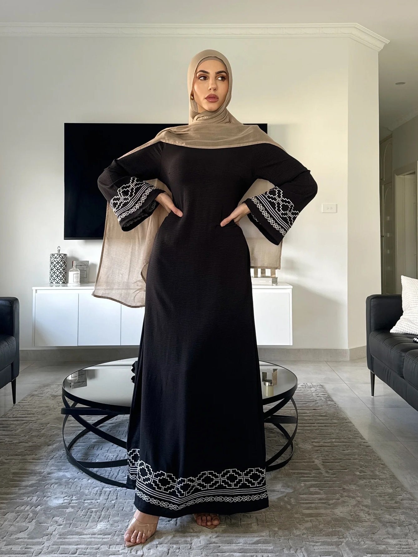 Fringe Cardigan Robe Muslim Dress
