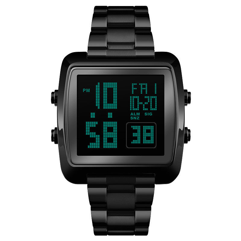 9 Fashion Men's Electronic Sport Watch Waterproof Stainless Steel Belt