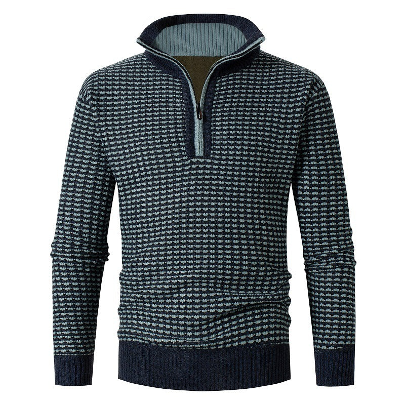 Fleece Stand Collar Loose Warm Knit Sweater