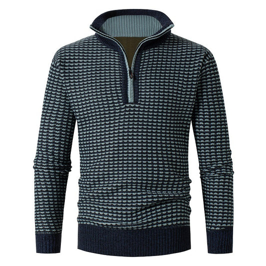 Fleece Stand Collar Loose Warm Knit Sweater