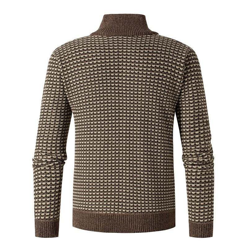 Fleece Stand Collar Loose Warm Knit Sweater